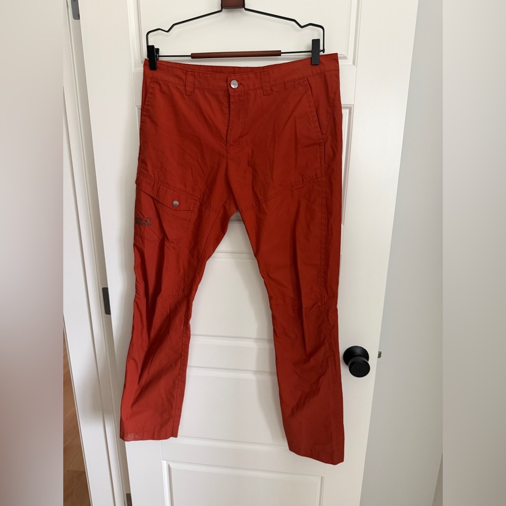 Jack Wolfskin Men's Cargo Pants in Rust Orange